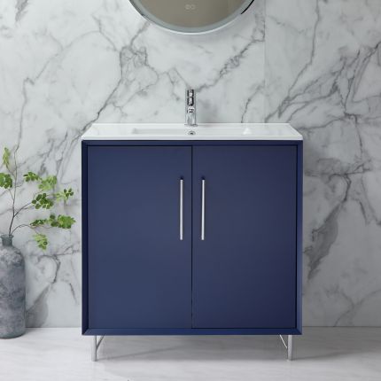 Milano Edge - 810mm Modern Vanity Unit with Basin - Choice of Finish and Handles