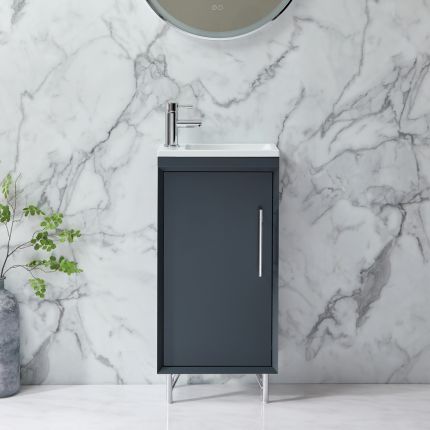 Milano Edge - Modern Vanity Unit with Basin - Choice of Size, Finish and Handles
