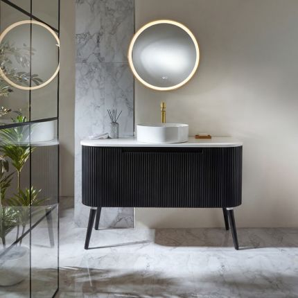 Milano Chalton - Curved Fluted Vanity Unit - Choice of Finish, Size and Basin