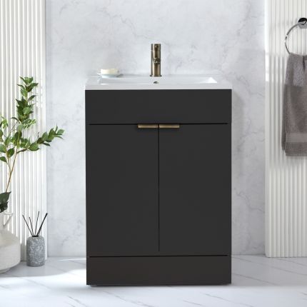 Milano Lurus - 610mm Modern Vanity Unit with Basin - Choice of Finish and Handles
