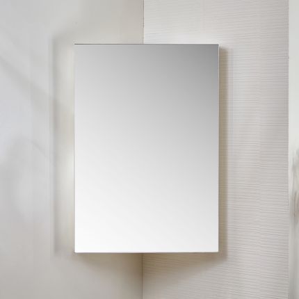 Milano Lurus - Modern Corner Mirrored Cabinet - 450mm x 650mm - Choice of Finish