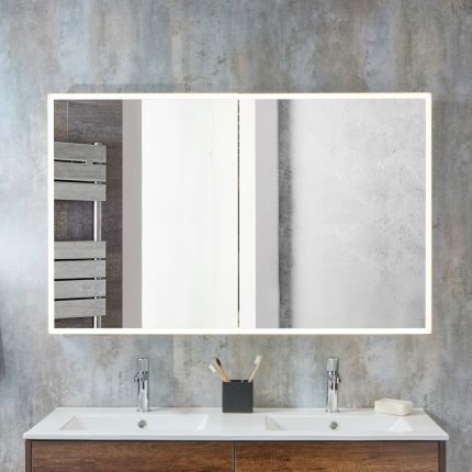 Milano Amelia - Modern LED Mirrored Cabinet - 1200mm x 750mm
