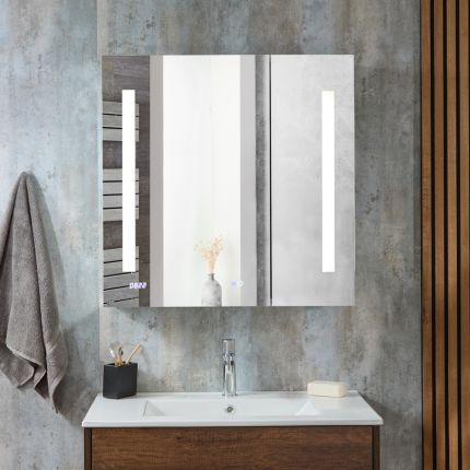 Milano Ossa - Modern LED Mirrored Cabinet - 750mm x 750mm