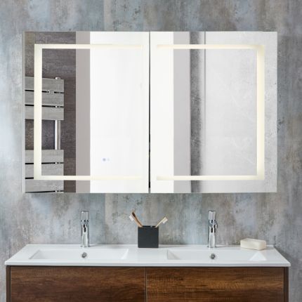 Milano Athos - Modern LED Mirrored Cabinet - 1200mm x 750mm
