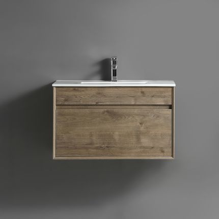 Milano Bromley - 810mm Waterproof Wall Hung Modern Vanity Unit with Basin - Choice of Finish