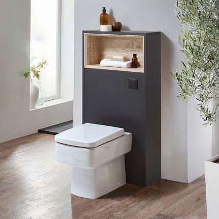 Milano Bexley - 600mm WC Unit with Farington Back to Wall Toilet - Choice of Finish and LED Light