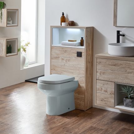 Milano Bexley - 600mm WC Unit with Ballam Back to Wall Toilet - Choice of Finish and LED Light