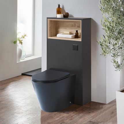 Milano Bexley - 600mm WC Unit with Elements Back to Wall Toilet - Choice of Finish and LED Light