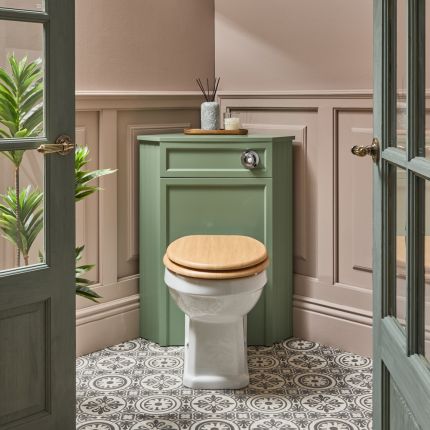 Milano Thornton - Traditional Corner WC Unit with Richmond Back to Wall Toilet - Choice of Finish and Seat