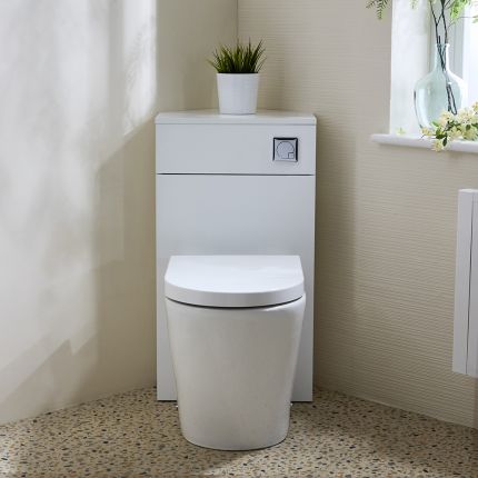 Milano Lurus - Modern Corner WC Unit with Rivington Back to Wall Toilet - Choice of Finish