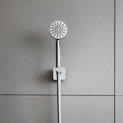 Milano Lune - Modern Hand Shower with Wall Bracket and Outlet Elbow - Choice of Finish