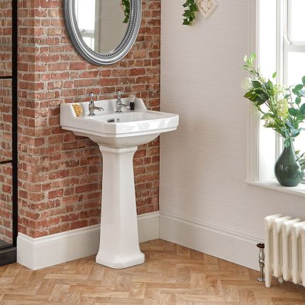 Milano Richmond - Traditional Basin with Full Pedestal - Choice of Size and Tap-Holes