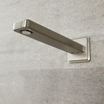Milano Ashurst - Wall Mounted Basin or Bath Spout - Brushed Nickel