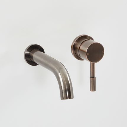 Milano Amara - Modern Wall Mounted Basin Mixer Tap - Aged Bronze