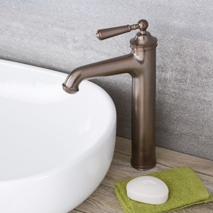 Milano Charleston - Traditional High Rise Mono Basin Mixer Tap - Oil Rubbed Bronze