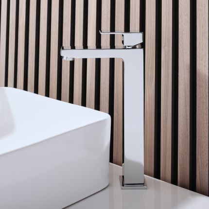 Milano Arvo - Modern Mono High Rise Basin Mixer Tap - Chrome