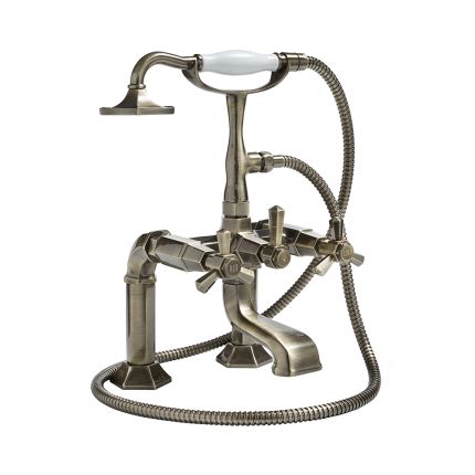 Milano Earlham - Art Deco Deck Mounted Bath Shower Mixer Tap - Choice of Finish