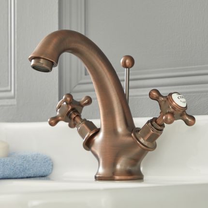 Milano Elizabeth - Traditional Crosshead Mono Basin Mixer Tap - Oil Rubbed Bronze