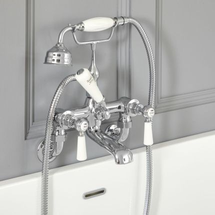 Milano Elizabeth - Traditional Wall Mounted Lever Bath Shower Mixer Tap - Choice of Finish
