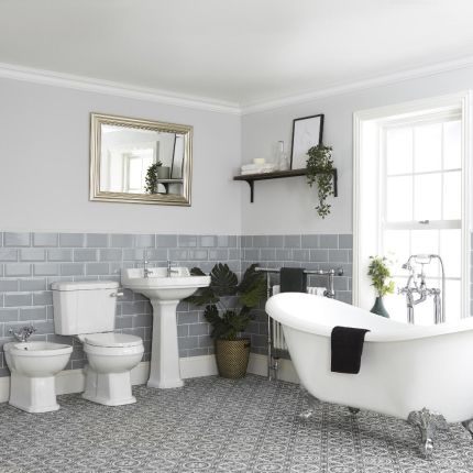 Milano Richmond - Traditional Bathroom Suite with Freestanding Bath, Toilet, Pedestal Basin and Bidet