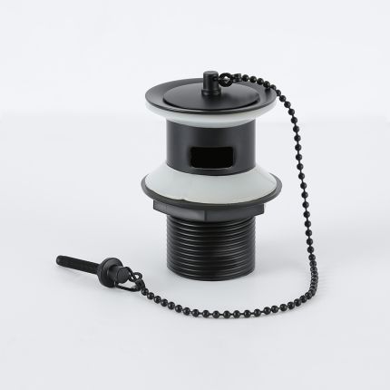 Milano Elizabeth - Traditional Slotted Basin Waste with Chain - Black