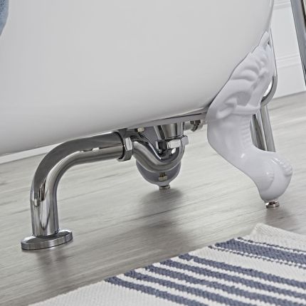 Milano Elizabeth - Traditional Shallow Seal Bath Trap and Outlet Pipe - Chrome
