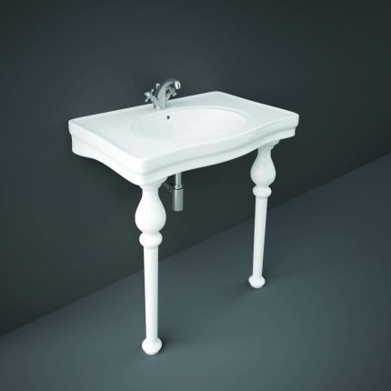 RAK Washington - Gloss White Traditional Console Basin - 845mm x 575mm - Choice of Tap-Holes