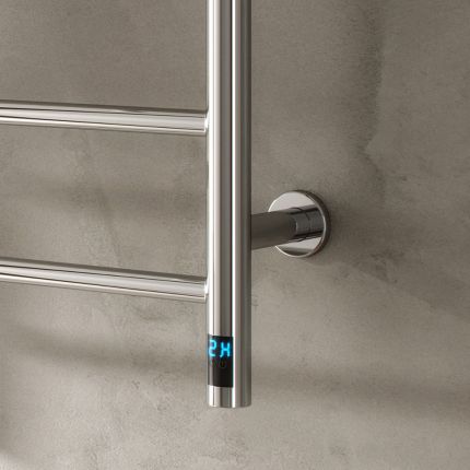 Reina Maira - Stainless Steel Dry Electric Heated Towel Rail with Heated Shelf - 1190mm x 500mm - Chrome