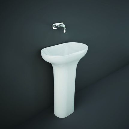 RAK Des - Gloss White Modern Freestanding Basin - 600mm x 350mm (No Tap-Holes)