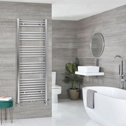 Milano Neva Dual Fuel - Chrome Heated Towel Rail - 1600mm x 600mm