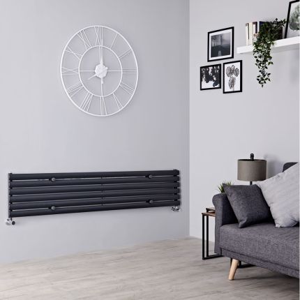 Milano Aruba - Anthracite Horizontal Designer Radiator - 354mm x 1600mm (Single Panel)