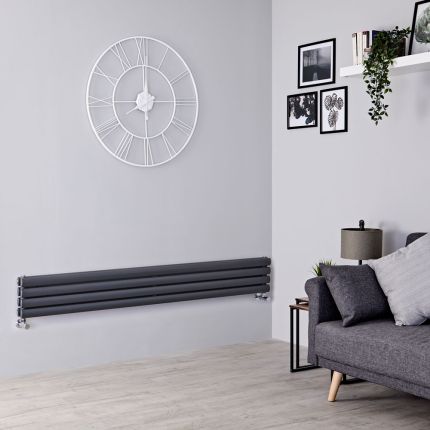 Milano Aruba - Anthracite Horizontal Designer Radiator - 236mm x 1600mm (Double Panel)
