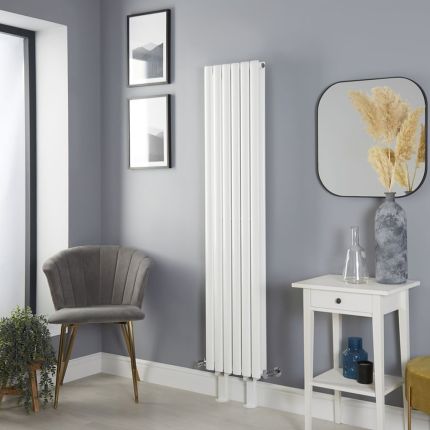 Milano Aruba - White Vertical Designer Radiator with Feet - Choice of Size