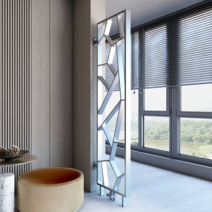 Milano Tria - Satin Polished Vertical Designer Radiator - 1900mm x 550mm