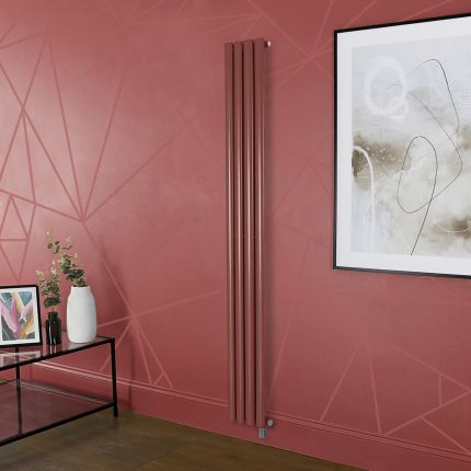 Milano x ECOSO Aruba - Electric Booth Red Vertical Designer Radiator - Choice of Size and Wi-Fi Thermostat