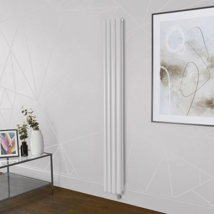 Milano x ECOSO Aruba - Electric Rose Petal Pink Vertical Designer Radiator - Choice of Size and Wi-Fi Thermostat