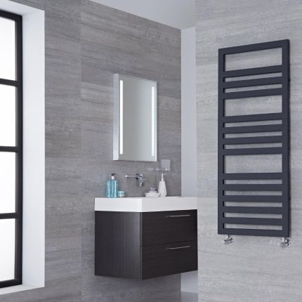 Lazzarini Way Urbino - Anthracite Designer Heated Towel Rail - 1200mm x 500mm