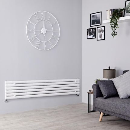 Milano Aruba - White Horizontal Designer Radiator - 354mm x 1600mm (Single Panel)