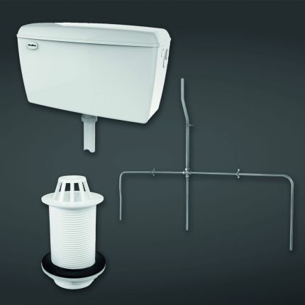 RAK - Exposed 13.5L Urinal Auto Cistern - for 3 Urinals