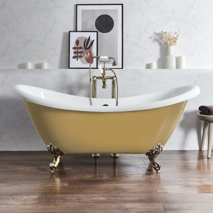 Milano Legend - Traditional Double-Ended Freestanding Slipper Bath - 1750mm x 730mm - Choice of Colours and Feet Finish