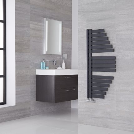 Lazzarini Way Spinnaker - Anthracite Designer Heated Towel Rail - 1100mm x 483mm