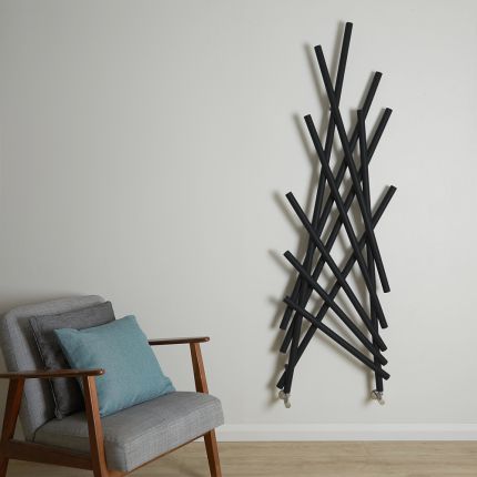 Lazzarini Way Shanghai - Matt Black Designer Radiator - 1734mm x 567mm