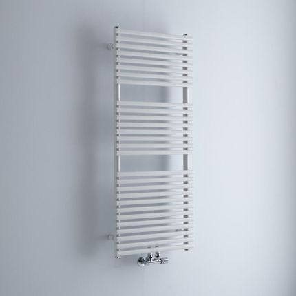 Milano Via - White Central Connection Bar on Bar Heated Towel Rail - Choice of Size