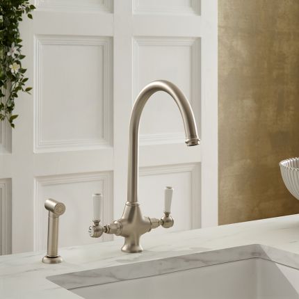 Milano Elizabeth - Traditional Kitchen Mixer Tap with Pull-Out Spray - Choice of Finish