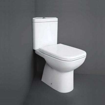 RAK Origin - Gloss White Corner Full Access Close Coupled Toilet with Dual Flush Cistern