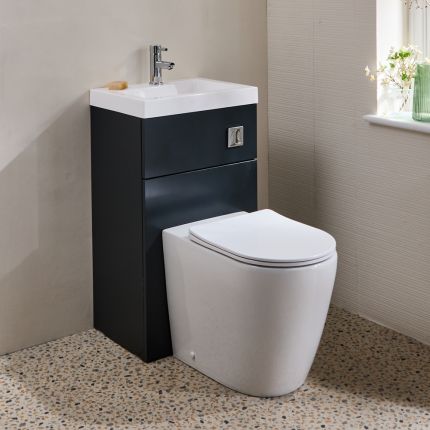 Milano Lurus - Modern Brunswick Toilet and Basin Combination Unit - 500mm x 890mm - Choice of Finish