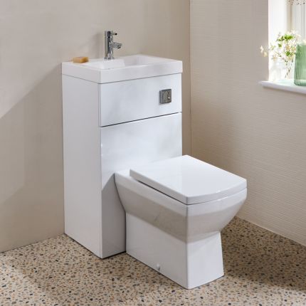 Milano Lurus - Modern Dalton Toilet and Basin Combination Unit - 500mm x 890mm - Choice of Finish