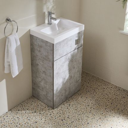 Milano Lurus - Modern Basin and WC Combination Unit (Excluding Pan) - 500mm x 890mm - Choice of Finish