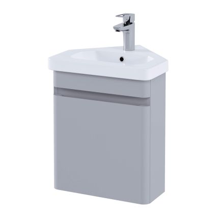 RAK Resort - 450mm Wall Hung Corner Vanity Unit with Basin - Matt Stone