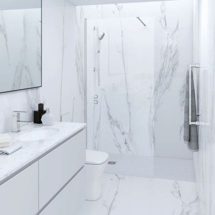 RAK Feeling - Chrome Walk-In Shower Enclosure with Tray - Choice of Tray Finish and Size